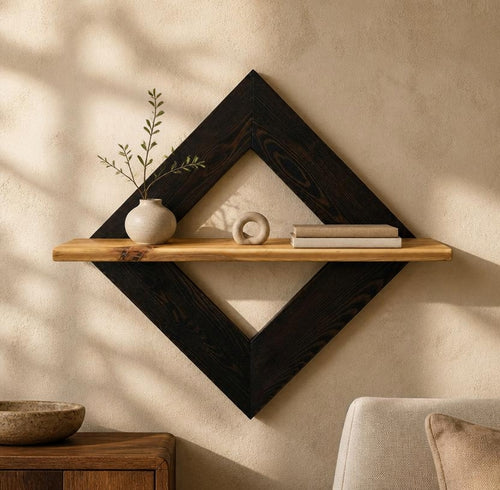 Itar | Diamond-Shaped Wooden Wall Shelf