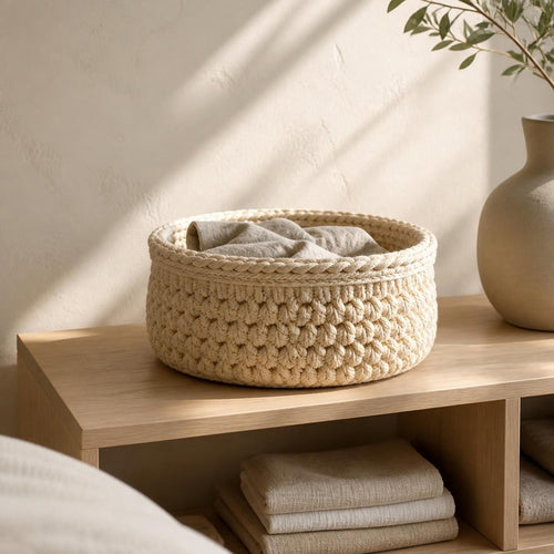 Lamm | Handmade Round Crochet Storage Basket
